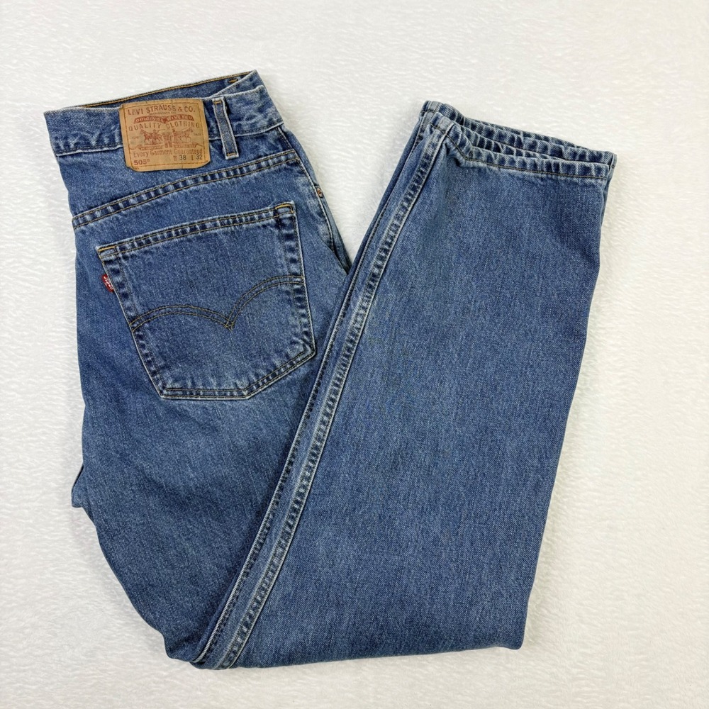 Levi's 505 Jeans Mens 38x32 Measures 36x31 Regular Fit Straight Leg Vintage Blue